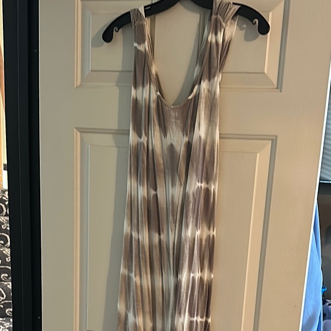 O'neill Elegant Brown And Cream Maxi Dress
